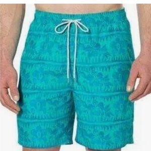 Kirkland Signature Men's Swim Shorts Teal Floral US Size XXL **NEW**